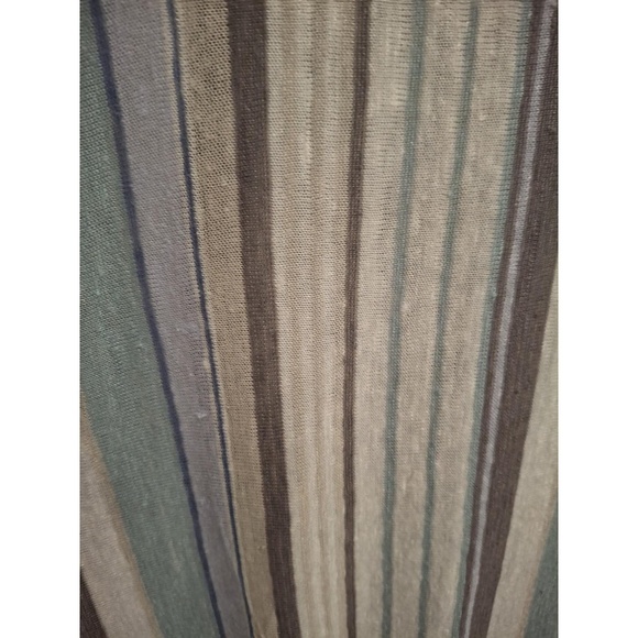 Rachel Zoe Large Gray Blue Striped V-Neck Tie Front Coastal Boho Blouse - Picture 5 of 9